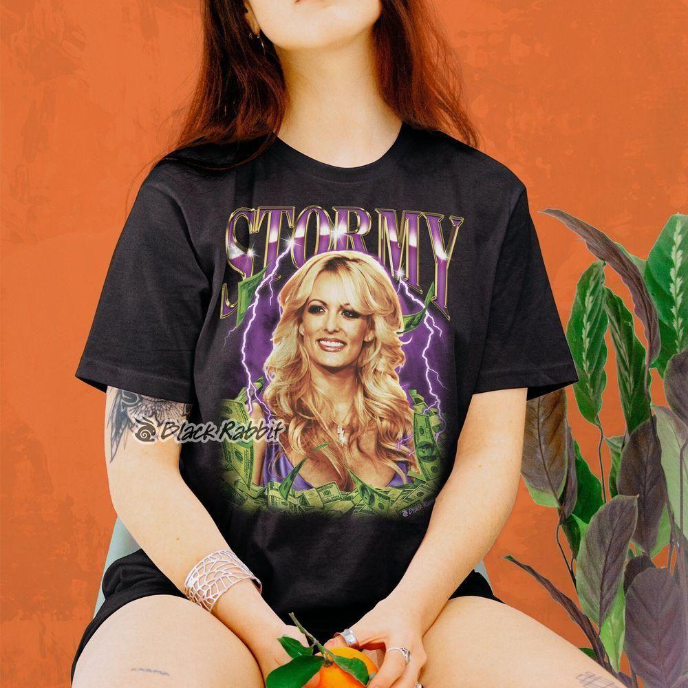 Stormy Daniels Hush Money Trump Indictment Retro Vintage Bootleg Vuitino Shirt